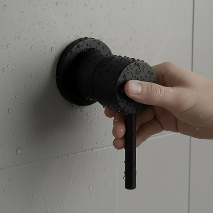 Della Francesca Round Shower & Bath Mixer Tap – Matte Black | Solid Brass, WaterMark Certified