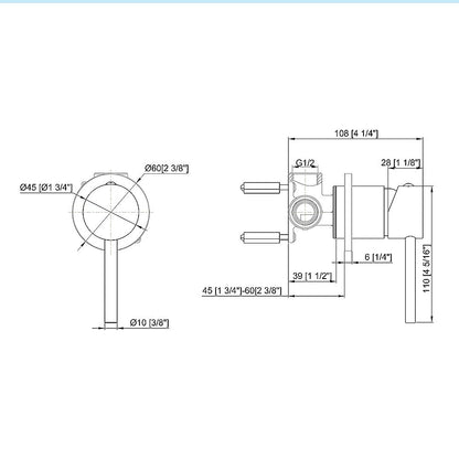 Della Francesca Round Shower & Bath Mixer Tap – Matte Black | Solid Brass, WaterMark Certified