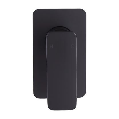 Single Square Shower Bath Mixer Tap Bathroom WATERMARK Approved in Black