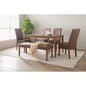 ALLEGRO Dining Table + 4x MESI Dining Chair + MESI Bench - 6 Piece Dining Set - Cocoa - TRENDZ