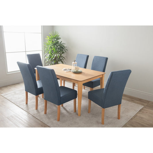 ALLEGRO Dining Table + 6x MESI Dining Chair - 7 Piece Dining Set - Natural - TRENDZ