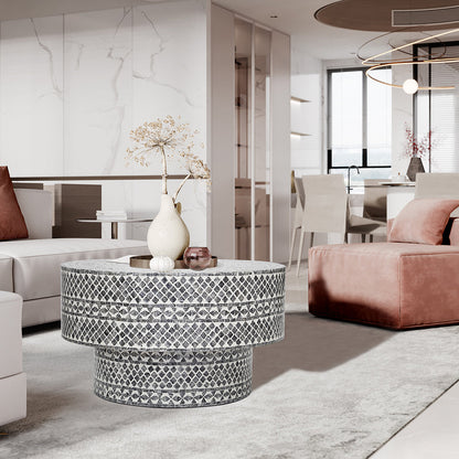 DIAMOND MOTHER OF PEARL COFFEE TABLE BLACK - TRENDZ