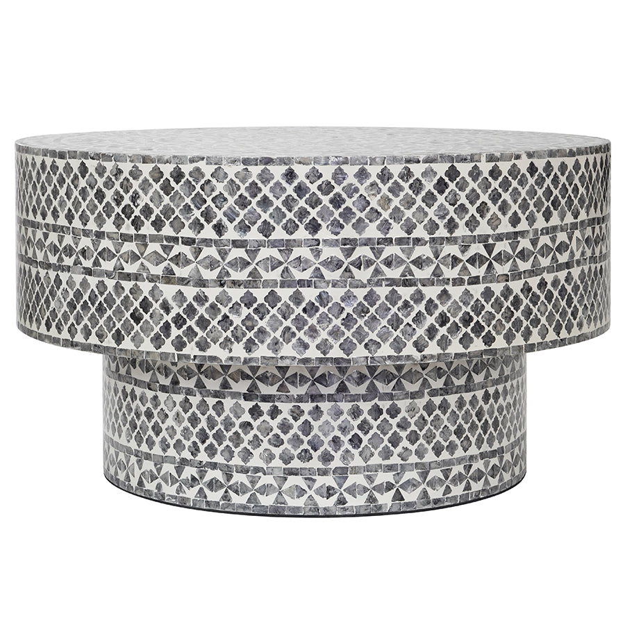 DIAMOND MOTHER OF PEARL COFFEE TABLE BLACK - TRENDZ