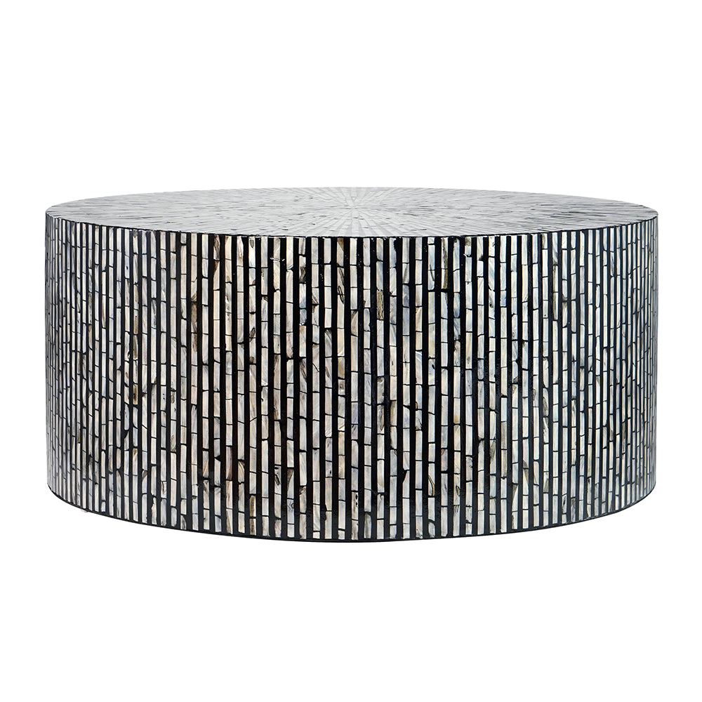 CORDELIA ROUND MOTHER OF PEARL COFFEE TABLE - TRENDZ
