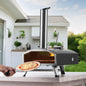 VEVOR Outdoor Pizza Oven, 12" Wood Fired Pizza Ovens, Pellet Pizza Stove with Built-in Thermometer, with Thickened Cordierite, Rotating Pizza Stone, Carry Bag, Shovel,  Portable Pizza Maker for Outside Backyard Patio Camping Black