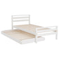 Artiss Bed Frame Single Size 2-in-1 Trundle Wooden White AVIS - TRENDZ