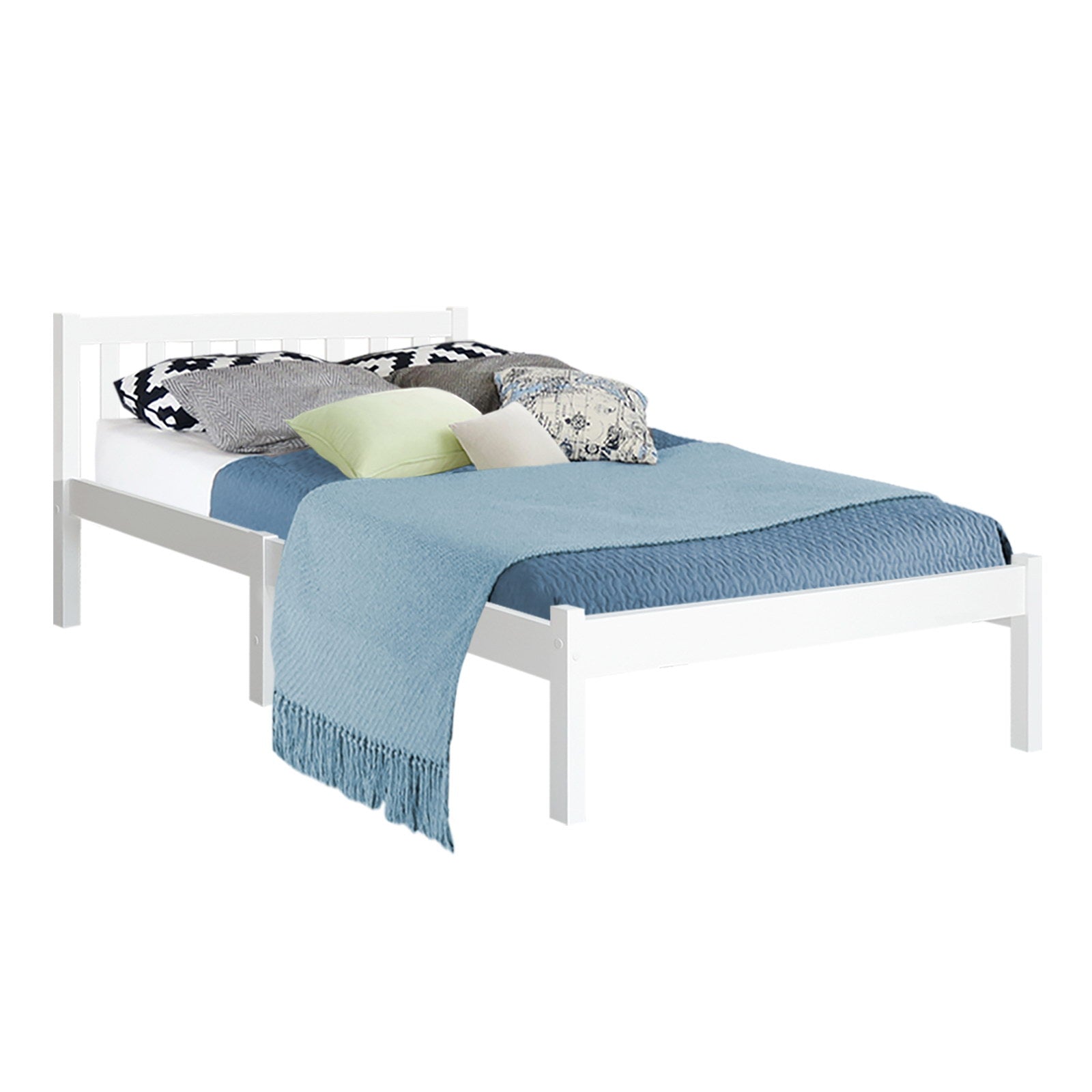 Artiss Bed Frame King Single Size Wooden White SOFIE - TRENDZ